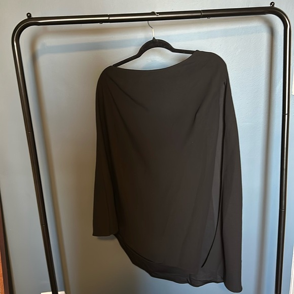 H&M (L) black one shoulder mini cape dress - Picture 3 of 4
